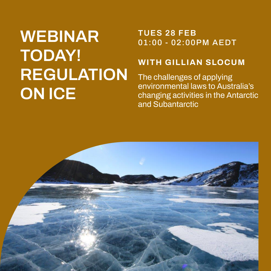 Webinar today Regulation on Ice